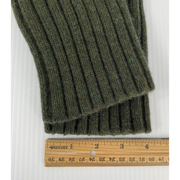 Lands End Men's XXL Sweater Green 100% Lambs Wool Ribbed 1/4 Zip Pullover - Picture 6 of 10